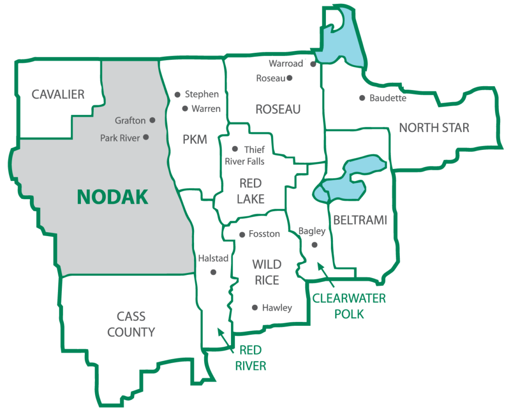 Nodak and Minnkota Map